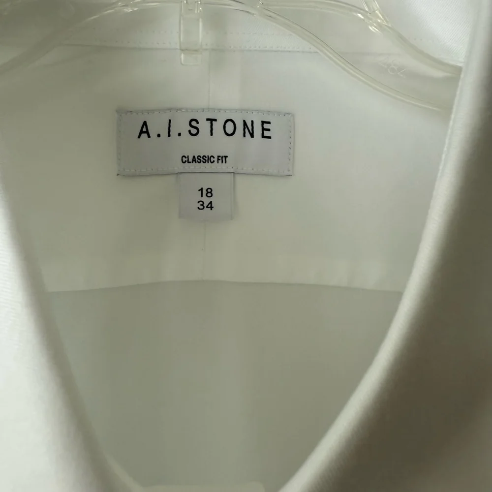 NEW Men's A.I. Stone Dress Shirt Size 18-34 White